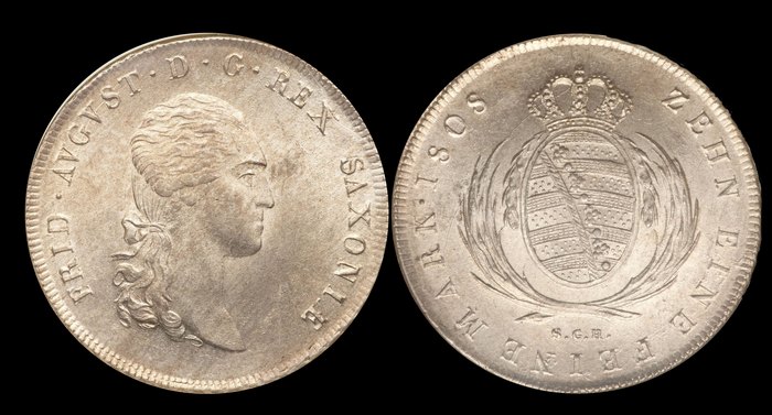 1 талер 1808 г. Фридрих Август 1 Справедливый, король Саксонии, герцог Варшавский