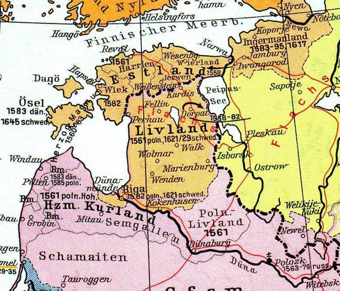 Ингерманландия, Эстляндия, Лифляндия.