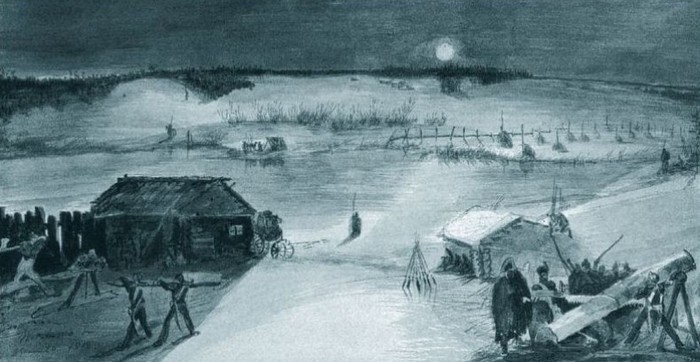 Переправа французских войск через Березину, картины