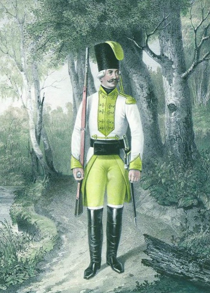Пеший стрелок Луганского пикинерного полка, форма