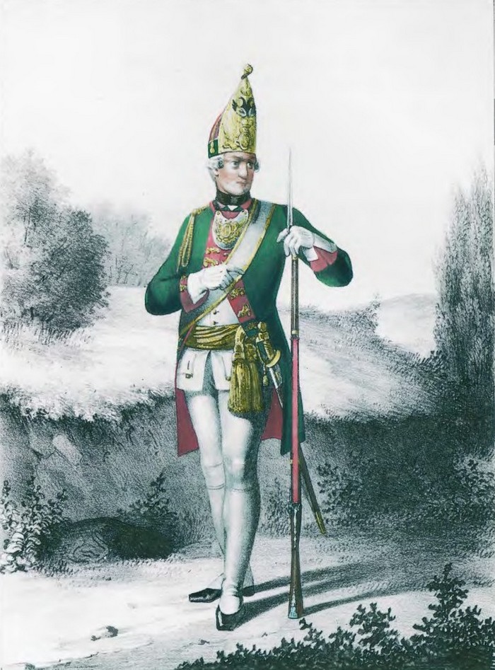 Форма гренадерских офицеров, Семилетняя война 1756-1763 гг.