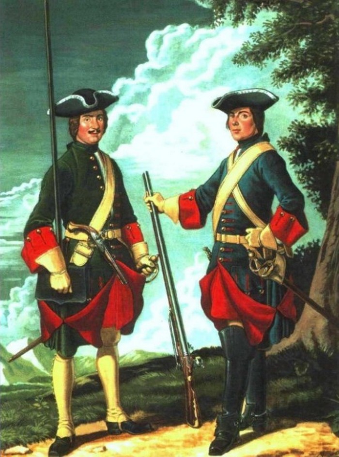 Гвардия Петра Первого 1708-1712 гг., форма