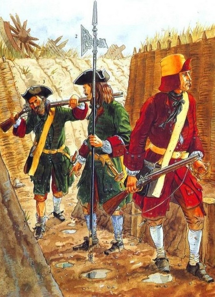 Форма пехоты Петра Первого, 1708-1709 гг.