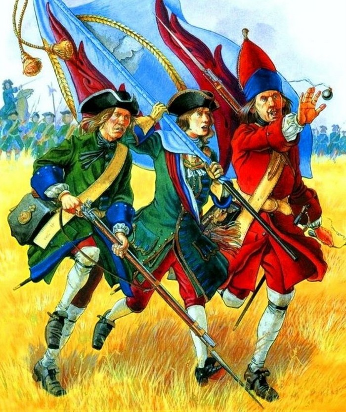 Форма пехоты Петра Первого, 1709 г.