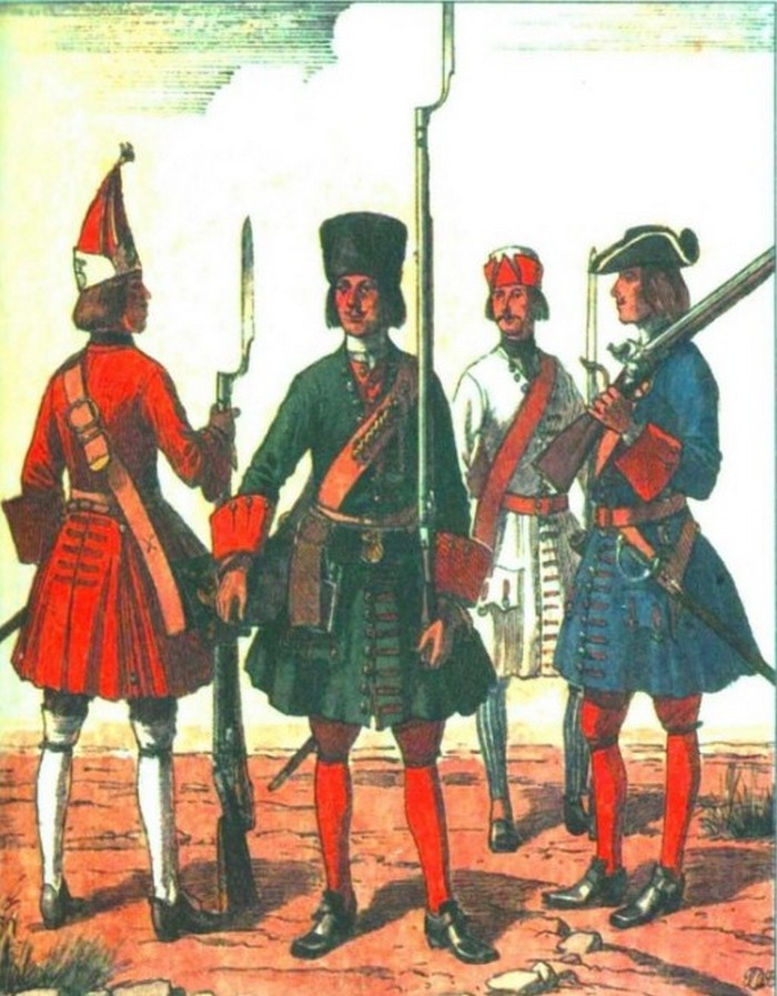 Форма полков Петра 1708-1712 гг.
