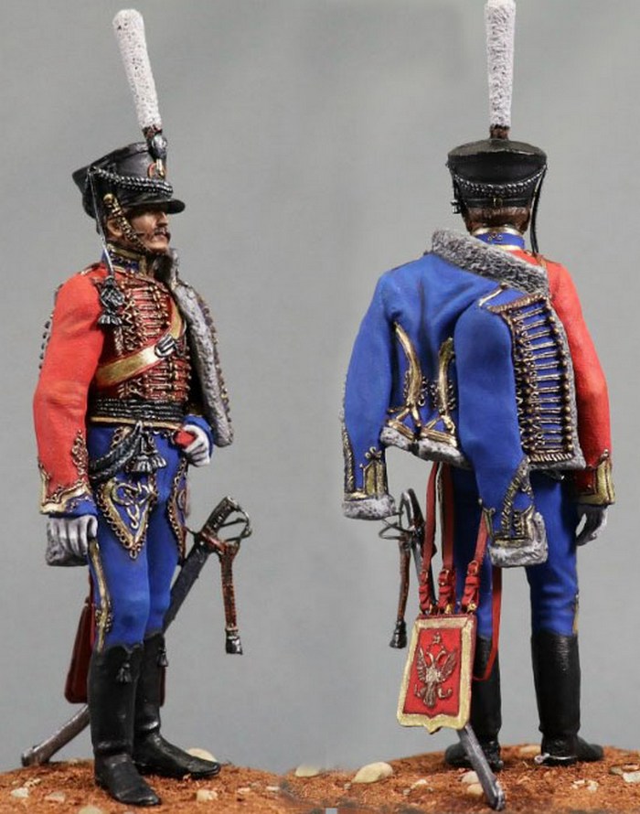 Обер-офицер Изюмского гусарского полка, оловянная миниатюра