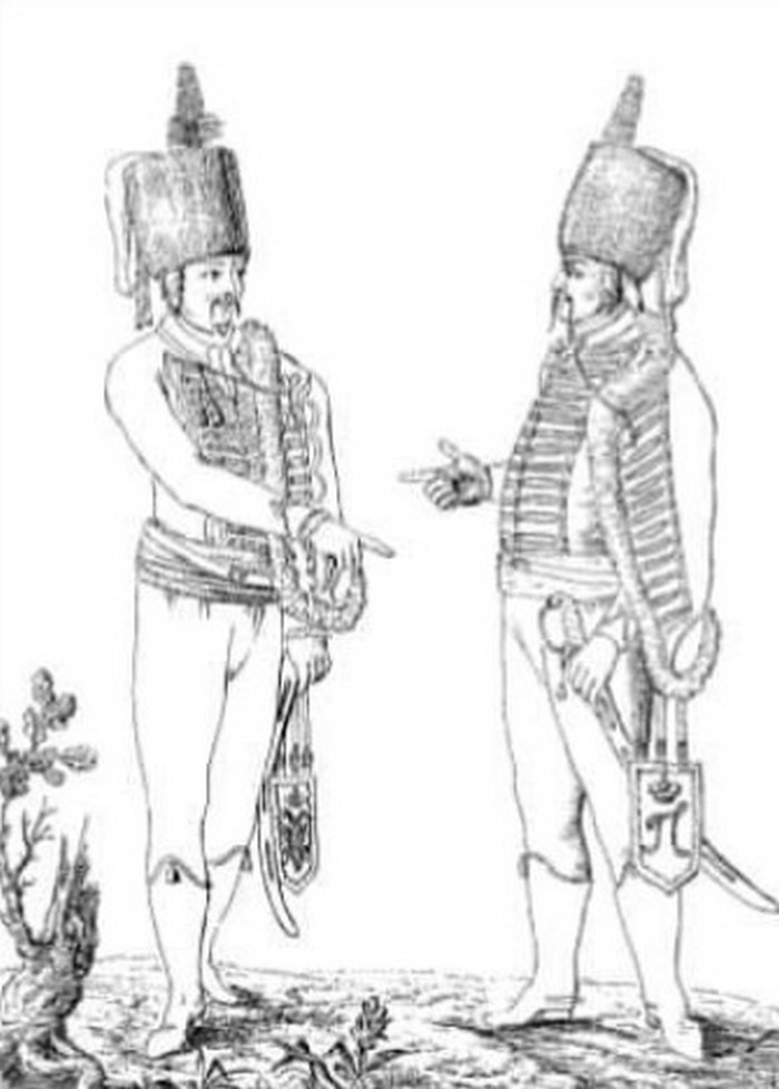 Сравнение формы русских гусар Павла 1 и прусских гусар Фридриха 2