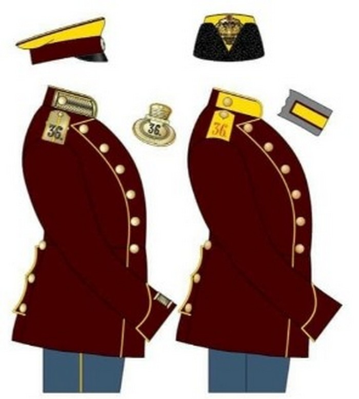 Униформа драгун, таблицы Кузнецова