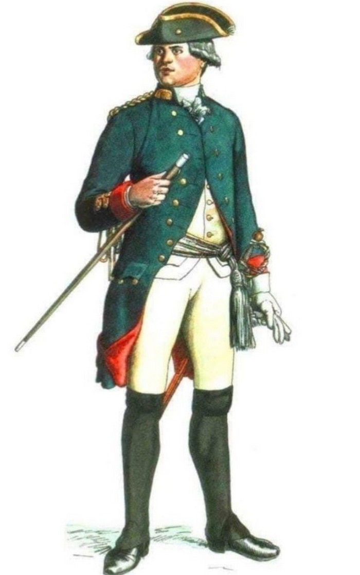 Форма обер-офицера лейб-гвардии Измайловского полка 1798 г.