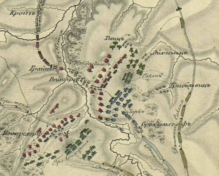 Битва при Кацбахе 14 августа 1813 г. карта, хроники Псковского пехотного полка