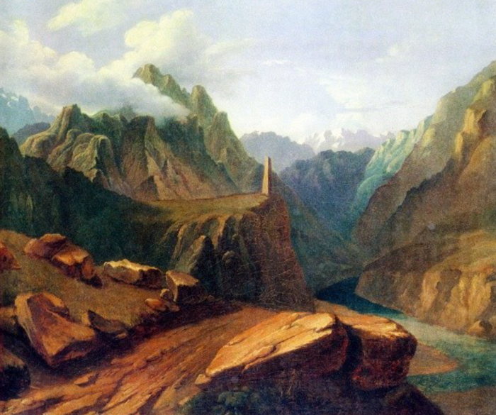 Картина М. Ю. Лермонтова, служба на Кавказе.