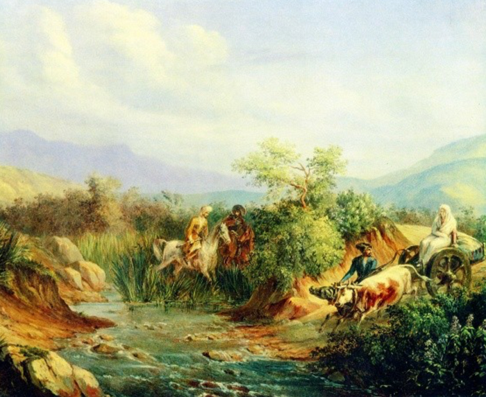 Картина М. Ю. Лермонтова, служба на Кавказе.