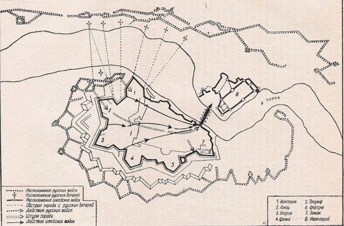 План крепости Нарва 1704 г.