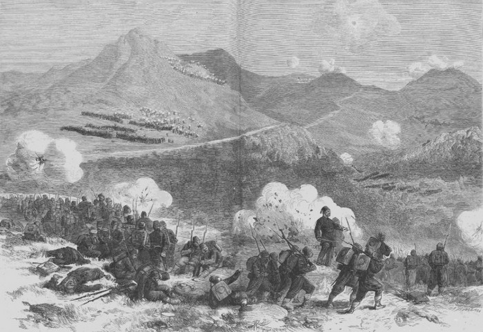 Турецкая атака турок на Шипкинский перевал 1877 г., рисунок
