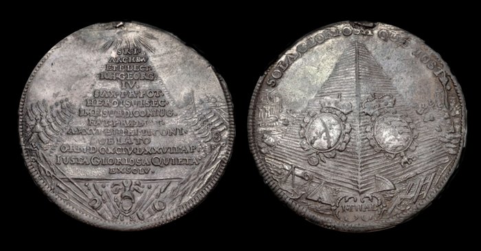 Талер 1694 г. смерть Иоганна Георга IV - брата Фридриха Августа, Саксония