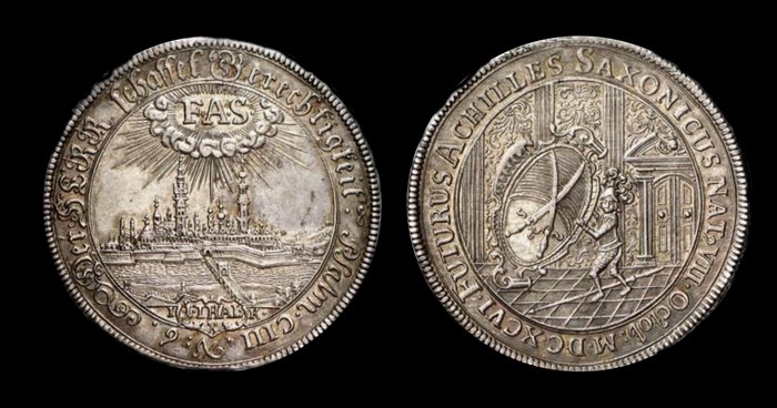 Талер 1696 г. рождение сына Фридриха Августа 2, Саксония