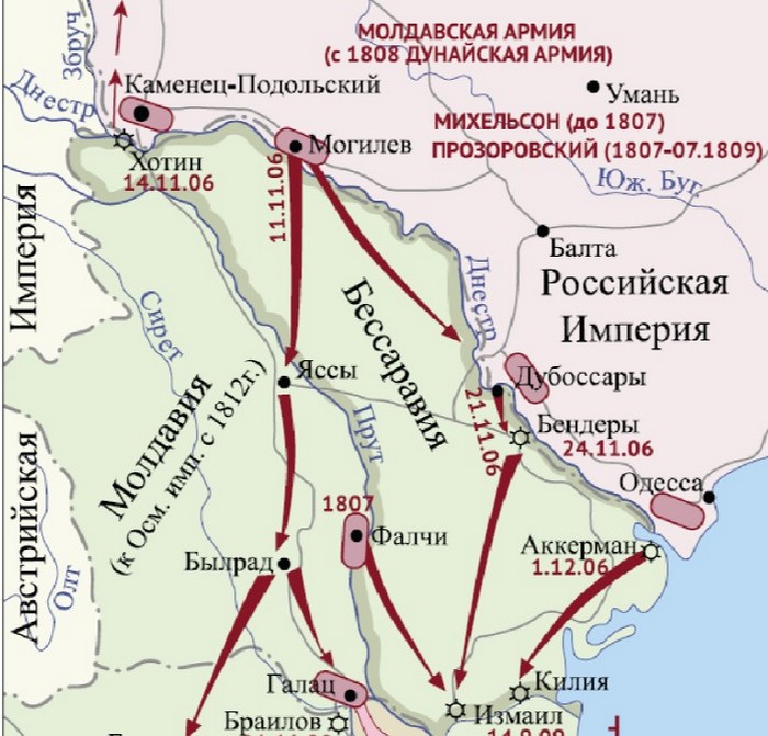 Турецкая война 1806 г. карта