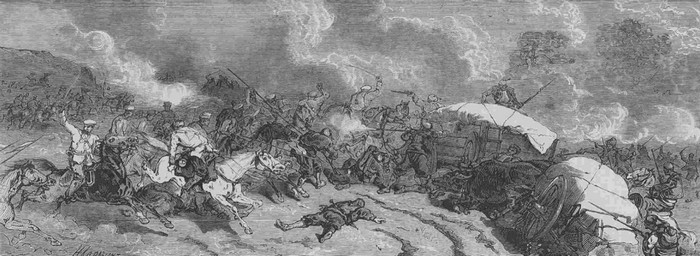 Cражении при Ловче, Балканская война 1877 г., рисунок