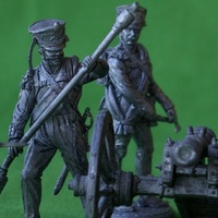 Артиллерия 1812 г. оловянная миниатюра