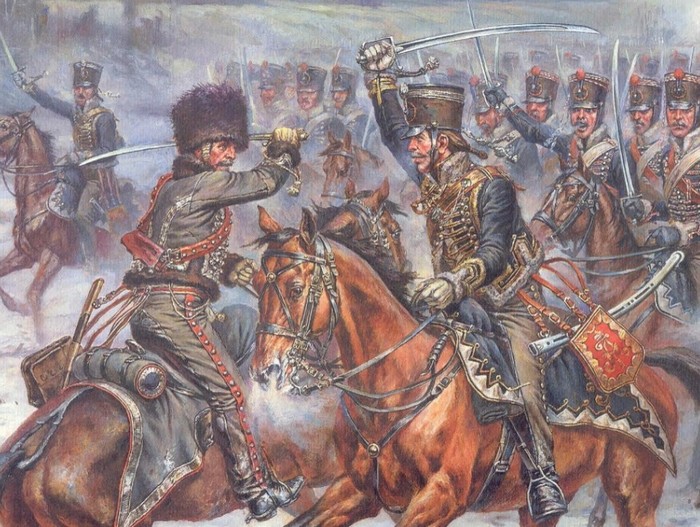 Изюмские гусары в атаке, 1807 г.